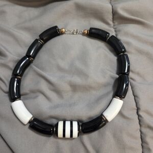 Black and White Beaded Necklace